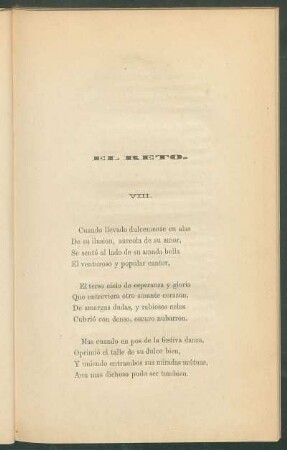 VIII. - El reto.