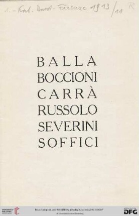 Balla Boccioni Carrà Russolo Severini Soffici