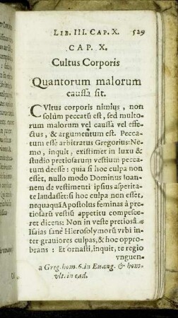 Cap. X. Cultus Corporis Quantorum malorum caussa sit.