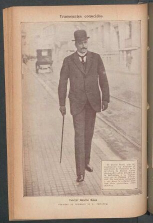 Doctor Gabino Salas, Ministro de Gobierno de la Provincia - [Retrato] : Transeúntes conocidos