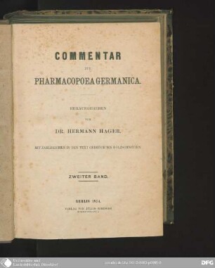 2: Commentar zur Pharmacopoea Germanica : mit zahlreichen in den Text gedruckten Holzschnitten