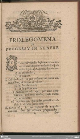 Prolegomena De Processu In Genere