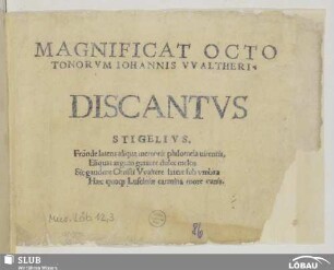 Magnificat octo tonorum quatuor, quinque, et sex vocibus