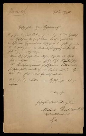 Brief von Adalbert Powel an Franz Ernst Neumann, Lyck, 14.1.1875