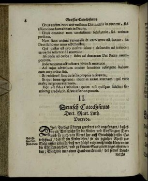 II. Deutsch Catechismus Doct. Mart. Luth.