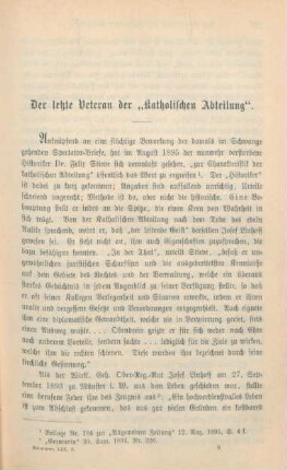 121-137 Der letzte Veteran der "katholischen Abteilung"