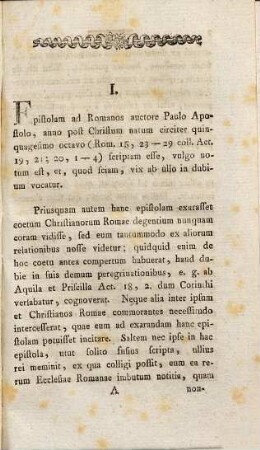 De iis, quae circa interpretationem epistolae S. Pauli ad Romanos observanda sunt, exercitatio academica