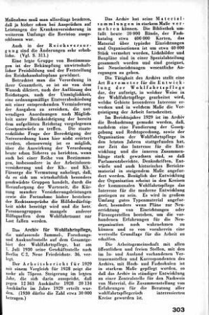 Archiv für Wohlfahrtspflege [Allgemeines]