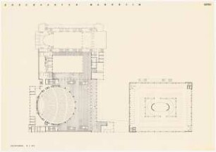 Rosengarten, Mannheim Kongresszentrum: Grundriss Saalgeschoss 1:200 (Lichtpause von Inv.Nr. 35675)
