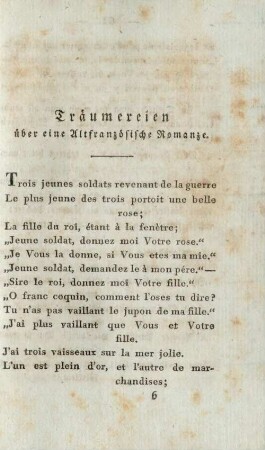Träumereien über eine Altfranzösische Romanze
