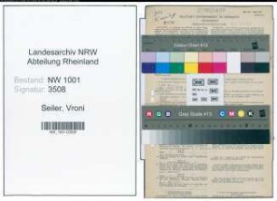 Entnazifizierung Vroni Seiler, geb. 12.11.1903 (Lehrerin)