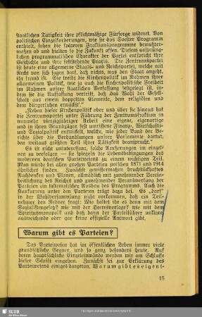 Warum gibt es Parteien?