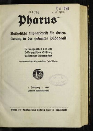 5: Pharus - 5.1914, Halbjahrband 2