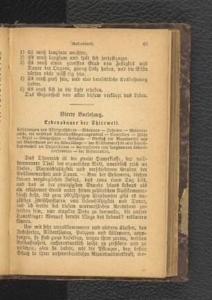 Vierte Vorlesung. Lebensdauer der Thierwelt.