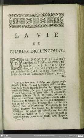 La Vie de Charles Drelincourt