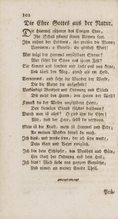 Die Ehre Gottes aus der Natur