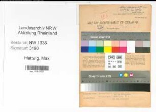 Entnazifizierung Max Hattwig , geb. 08.07.1890 (Postbeamter)