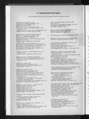 Alphabetisches Sachregister