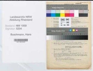 Entnazifizierung Hans Buschmann, geb. 18.06.1913 (Pastor)
