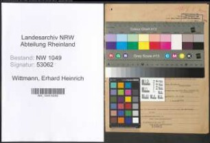 Entnazifizierung Erhard Heinrich Wittmann , geb. 20.07.1910 (Baurat)