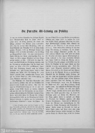 Die Parochie Alt-Leisnig zu Polditz