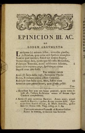 Epinicion III. AC. De Eodem Argumento.