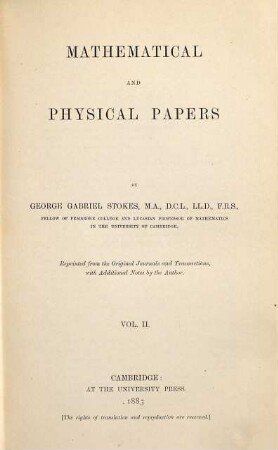 Mathematical and physical papers, 2