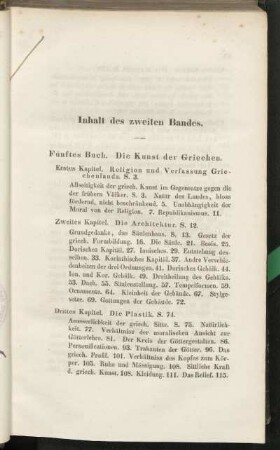Inhalt des zweiten Bandes.