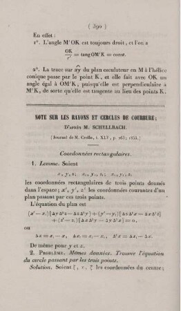 Note sur les rayons et cercles de courbure.