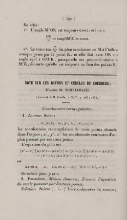 Note sur les rayons et cercles de courbure.
