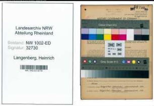 Entnazifizierung Heinrich Langenberg, geb. 06.01.1911 (Studienrat)