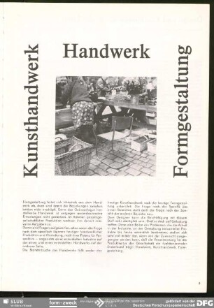 Handwerk – Kunsthandwerk – Formgestaltung : Handwerk – Kunsthandwerk – Formgestaltung