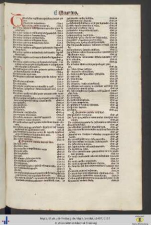 Tabula sive registrum capitulorum.