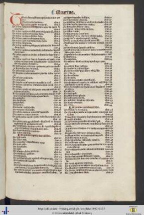 Tabula sive registrum capitulorum.