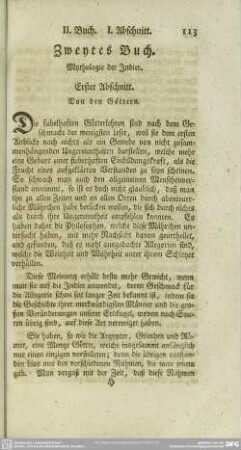 Zweytes Buch. Mythologie der Indier