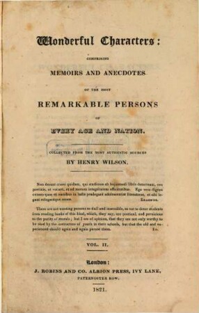 Wonderful characters : comprising memoirs and anecdotes of the most remarkable persons of every age and nation, 2