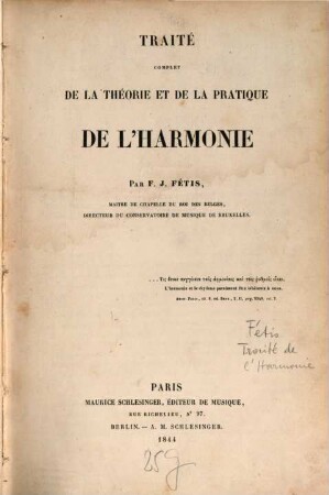 Traité complet de la théorie et de la pratique de l'harmonie