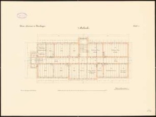 Lehrerseminar, Petershagen: Grundriss 1. Obergeschoss 1:100