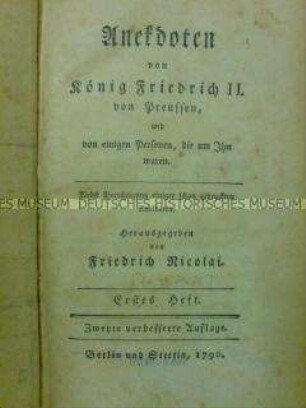 Anekdoten von König Friedrich II. von Preussen