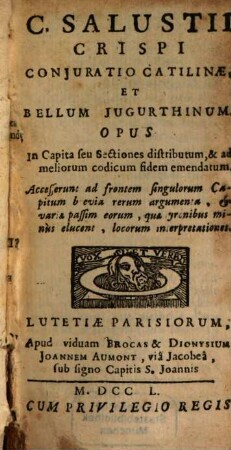 Coniuratio Catilinae ...