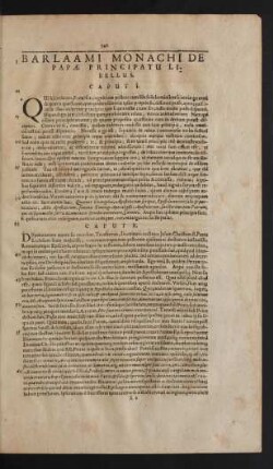 Barlaami Monachi De Papae Principatu Libellus.