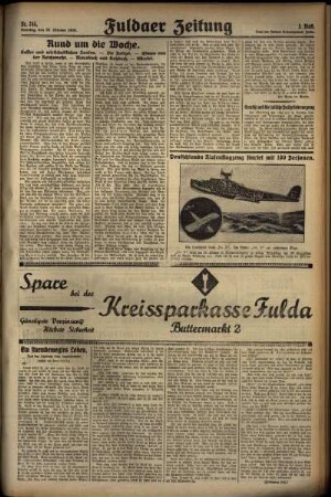 Dritte Ausgabe vom Sonntag, den 20. Oktober 1929.