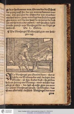 Die L. History Wie Vlenspiegel Wollen schlug an eim heiligen tag
