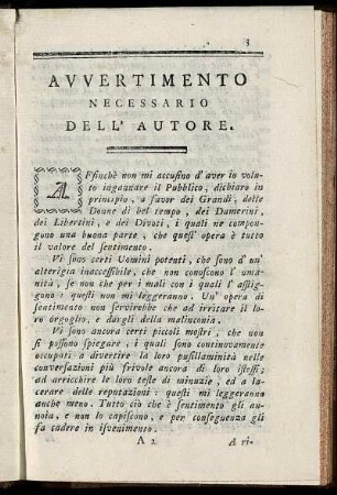 Avvertimento Necessario Dell' Autore.
