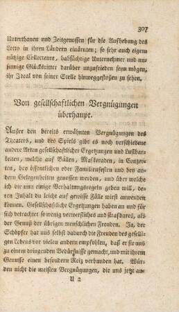 Von gesellschaftlichen Vergnügungen überhaupt