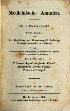 Medicinische Annalen. 1. 1835