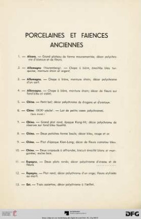 Porcelaines et faiences anciennes (Nr. 1-36)