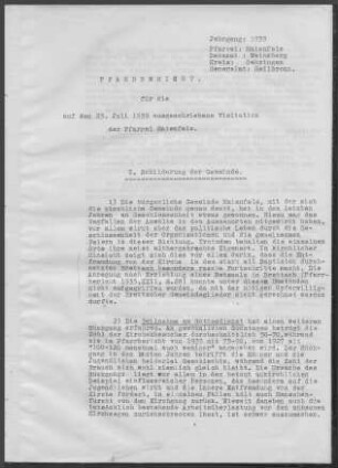 Maienfels mit Brettach (Bretzfeld): Pfarrbericht 1939