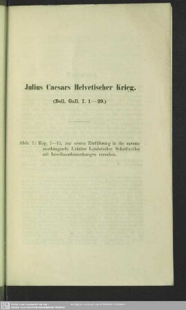 Julius Caesars Helvetischer Krieg