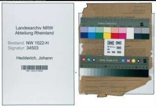 Entnazifizierung Johann Hedderich , geb. 21.07.1894 (Heizer)